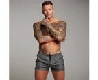 Mens Swimming Shorts Boxer Swimming Trunks Water Sports Shorts Quick-Drying-Grey