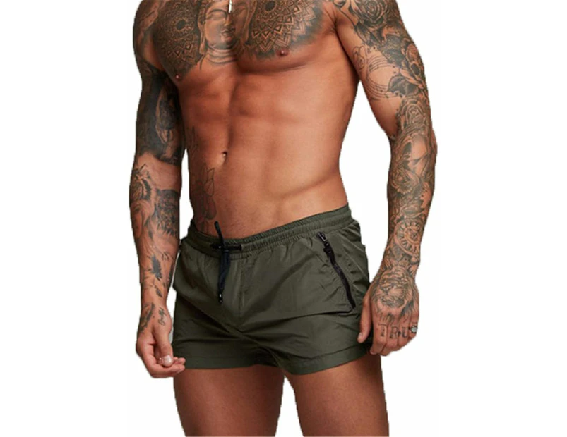 Mens Swimming Shorts Boxer Swimming Trunks Water Sports Shorts Quick-Drying-Green
