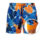 Mens Swim Trunks with Compression Liner Quick Dry Beach Swimwear Shorts-Style6