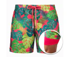 Mens Swim Trunks with Compression Liner Quick Dry Beach Swimwear Shorts-Style9