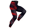 Men's Quick-drying Pants Lightweight and Elastic Thermal Sports Fitness Jogging Leggings Trouser-Black and Red