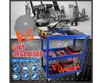 Blue 3-Tier Tool Cart Trolley Toolbox Workshop Garage Storage 150KG Organizer