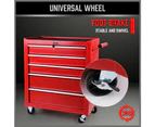 5 Black Drawer Tool Box Trolley Cabinet Storage Cart Garage Toolbox Organiser Set