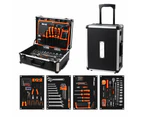 177Pc Hand Tool Box Kit With Ratchet Socket Wrench Spanner Set Toolbox Alum Case