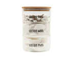 Large Round Stackable Bamboo Glass Jar - (pack of 3)