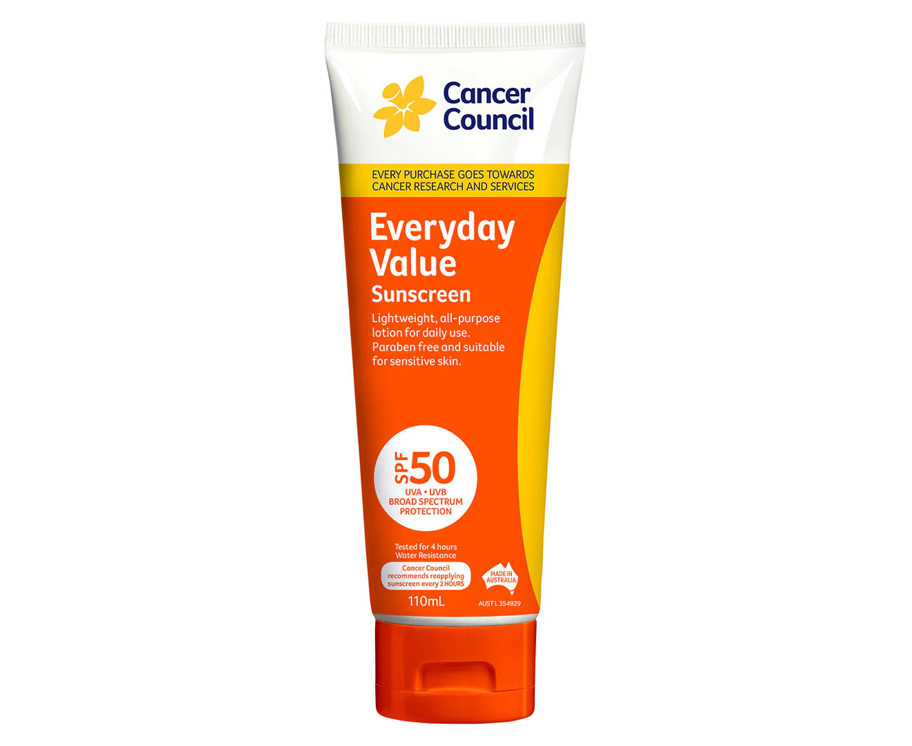 Cancer Council Everyday Value Sunscreen SPF50 Sun Care 110ml For Sensitive Skin