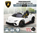 Lamborghini Performante Kids Electric Ride On Car - White