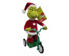 Cotton Candy - Xmas Dr. Seuss Animated Grinch In Santa Suit On Scooter 31Cm