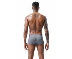 Men's Summer Swimming Trunks Low Rise Drawstring Elastic Beach Board Shorts Swimsuit - Grey