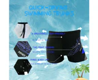Men's Swimming Trunks Elastic Swimsuit Bottom Shorts Suitable for Beach or Swimming Boxer Trunks - Blue