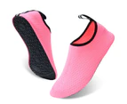 Unisex-Adult Beach Shoes Non-slip Soft Bottom Spring and Summer Diving Snorkeling Wading Barefoot Solid Color Swimming Shoes - Pink
