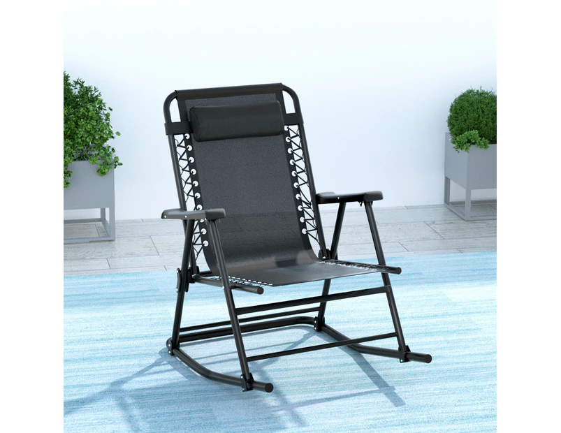 Gardeon Outdoor Rocking Chair Folding Reclining Recliner Patio Furniture Garden