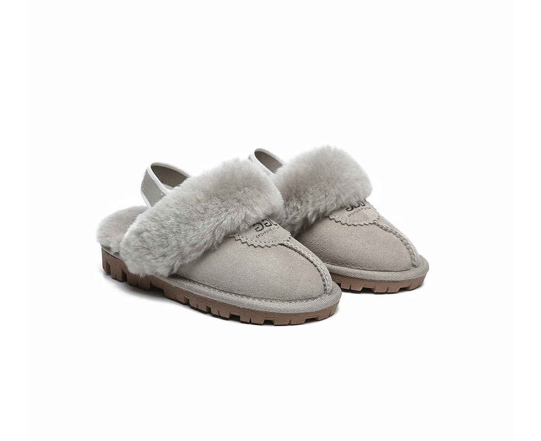 Australian Shepherd(R)  Kids Slingback UGG Slipper Kids Waffle Plus - Grey