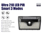 2pk Ultra 218 LED Solar Lights Garden (Sydney Stock) Outdoor Motion Sensor Light Security Wall Flood Light Waterproof