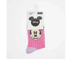 Disney Minnie Mouse Girls Crew Socks 3 Pack - Pink