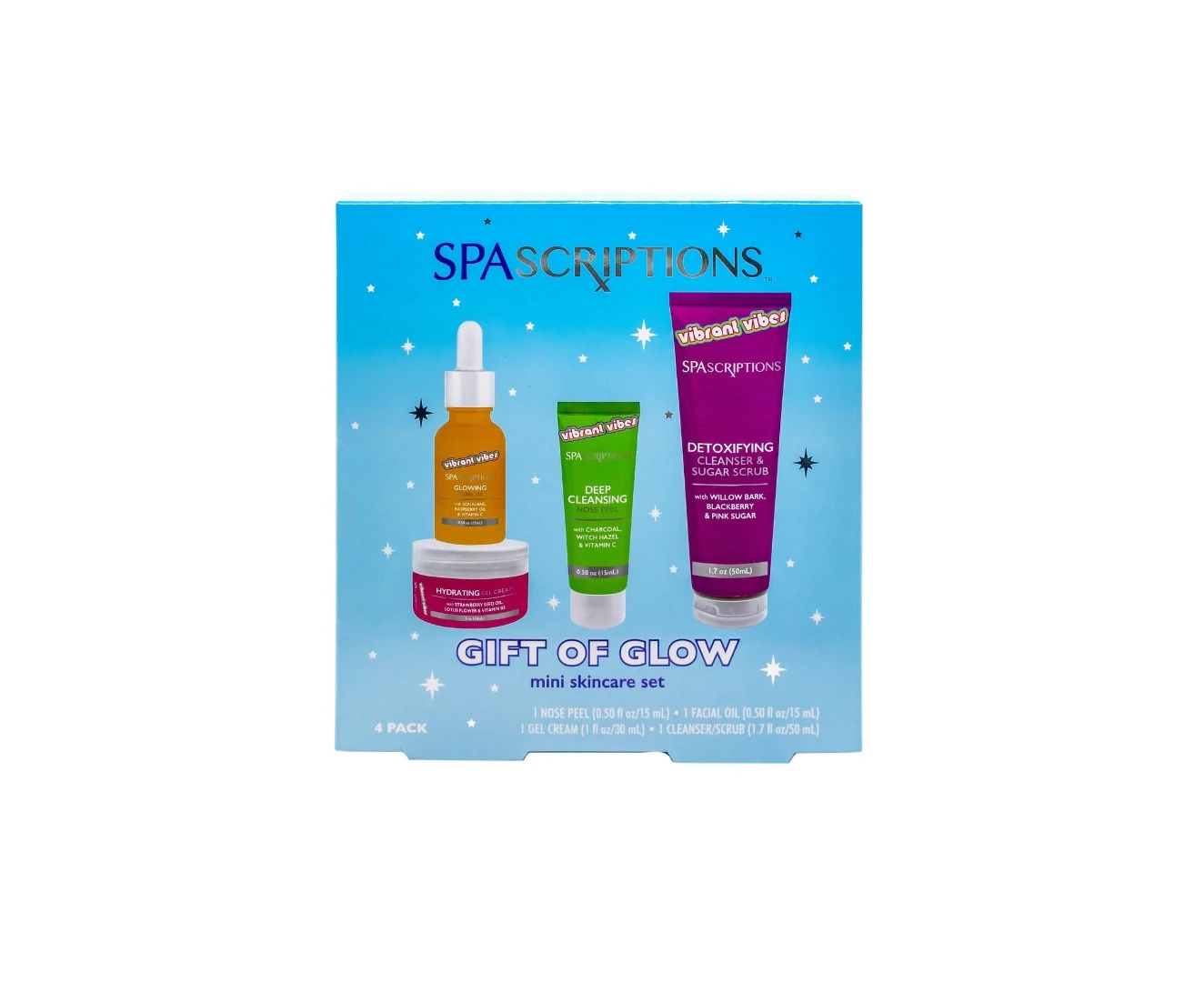 SpaScriptions Gift of Glow 4 Piece Mini Skincare Set