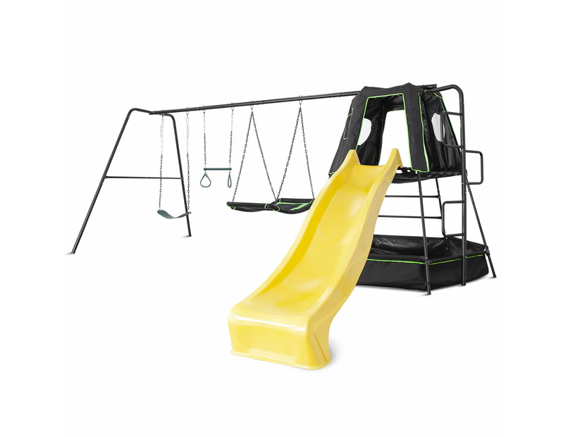 Lifespan Kids Pallas Play Tower with Metal Swing Set in Yellow Slide
