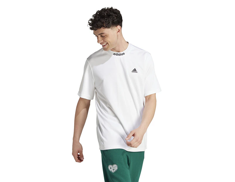 Adidas Men's Varsity Mesh Back Short Sleeve Tee / T-Shirt / Tshirt - White