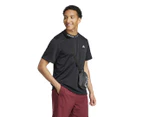 Adidas Men's Varsity Mesh Back Short Sleeve Tee / T-Shirt / Tshirt - Black