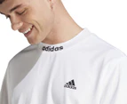 Adidas Men's Varsity Mesh Back Short Sleeve Tee / T-Shirt / Tshirt - White