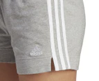 Adidas Women's Essentials Slim 3-Stripes Shorts - Grey Heather/White