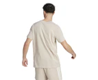 Adidas Men's Essentials 3-Stripes Tee / T-Shirt / Tshirt - Wonder Beige/White