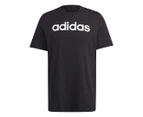 Adidas Men's Essentials Linear Tee / T-Shirt / Tshirt - Black/White