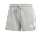 Adidas Women's Essentials Slim 3-Stripes Shorts - Grey Heather/White