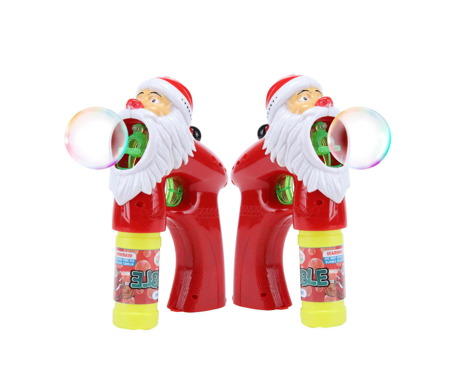 Christmas By SAS 2PCE Santa Bubble Gun With Bubble Solution Unscented Non-Toxic