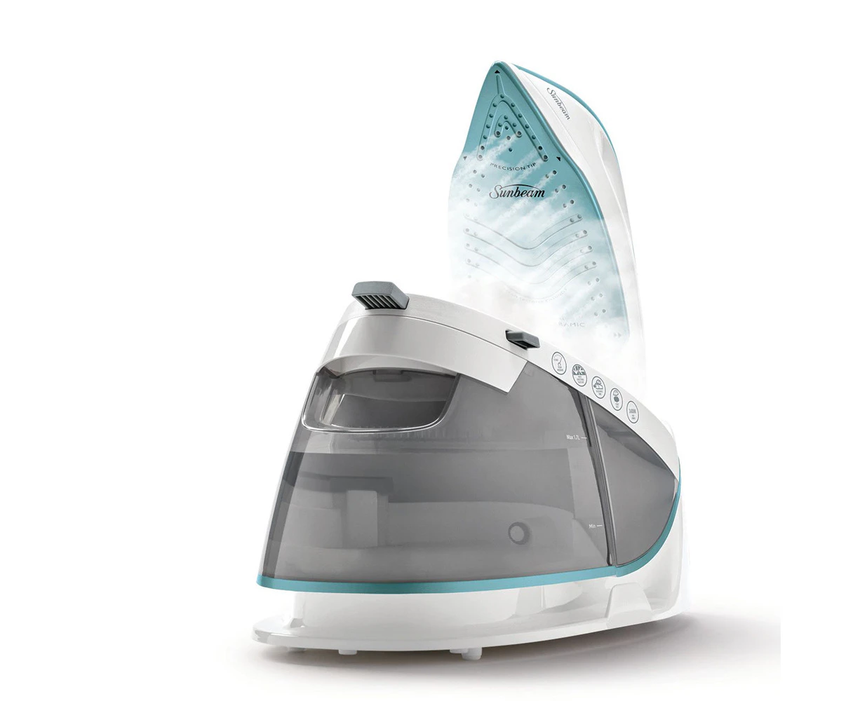 Sunbeam Press 2400W X Press Electric Steam Generator/Clothes Iron White/Teal