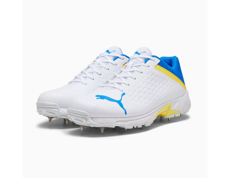 Puma Spike 22.2 Cricket Shoe - White/Yellow -  Adult - Mens