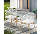 Livsip 3PCS Outdoor Furniture Lounge Setting Dining Table Chair Patio Bistro Set