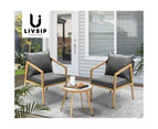 Livsip Outdoor Bistro Set Dining Chairs Table Patio Furniture Setting 3 Piece