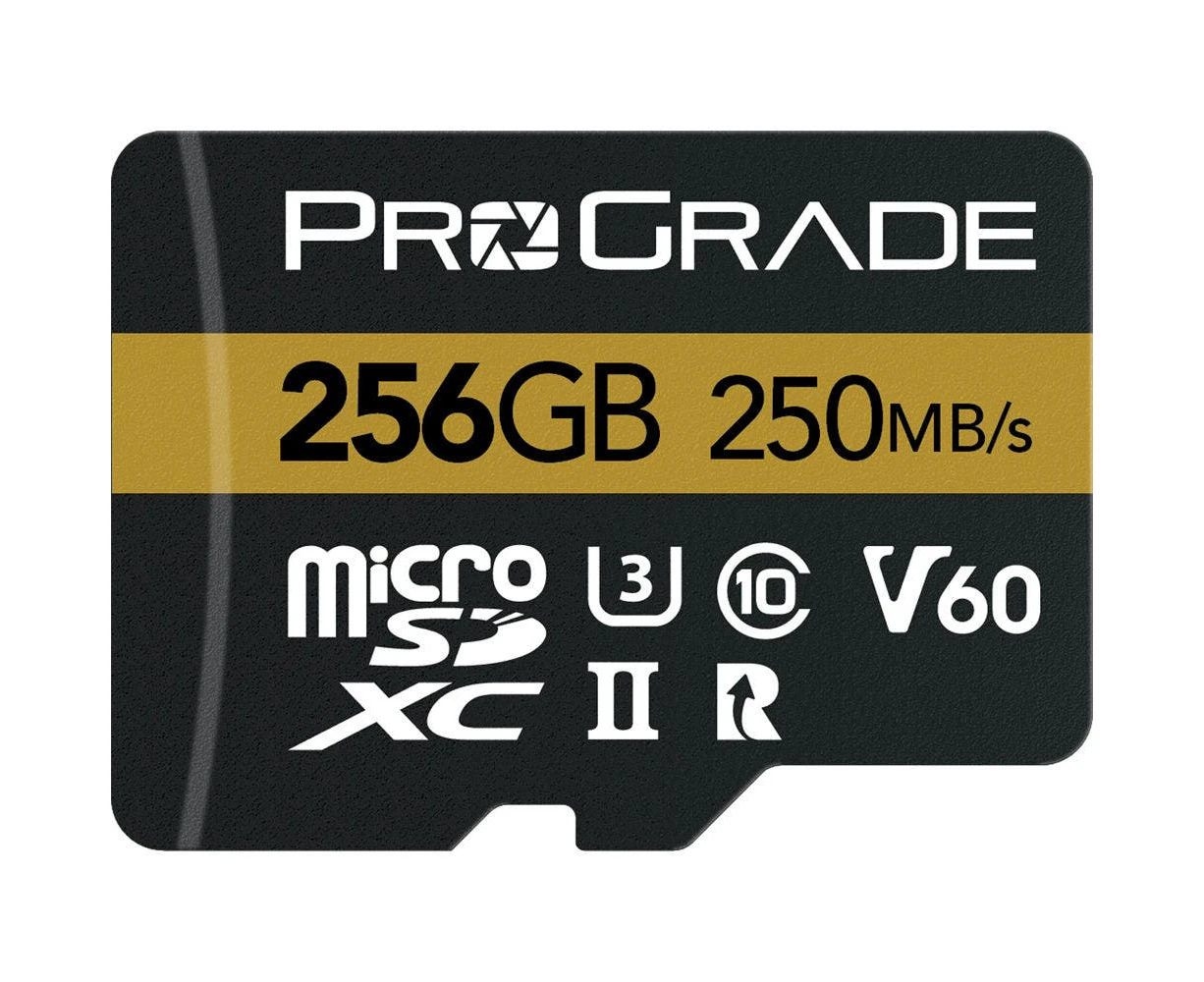 ProGrade Digital 256GB MicroSDXC UHS-II Memory Card w/adapter - 60 ( Gold )