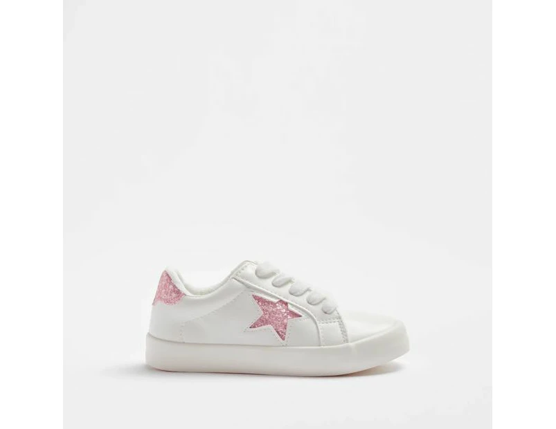 Target Junior Kids Glitter Star Sneaker - White