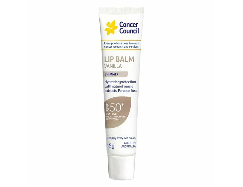 Cancer Council  Lip Balm Spf50+ Vanilla 15g