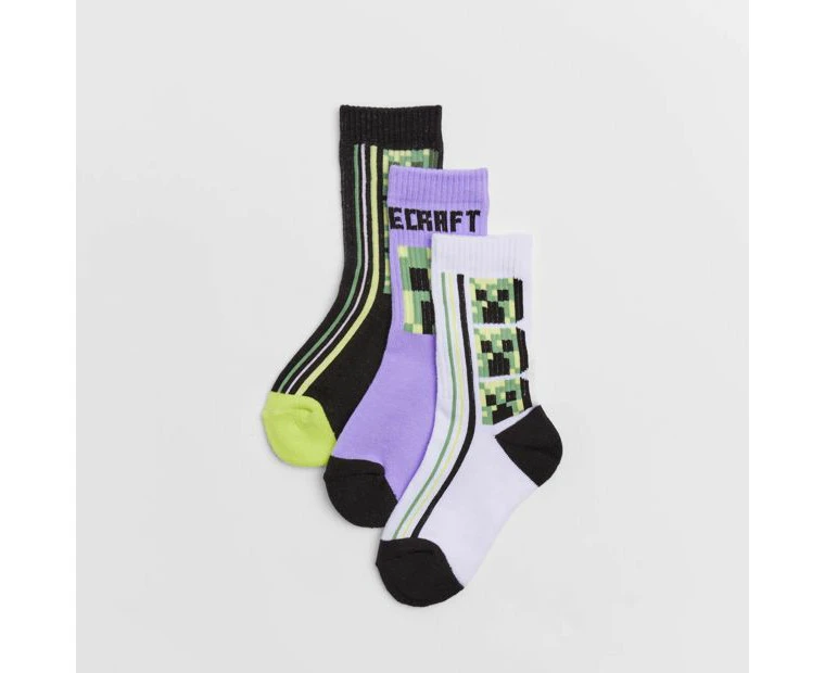 Minecraft Crew Socks - 3 Pack - Multi