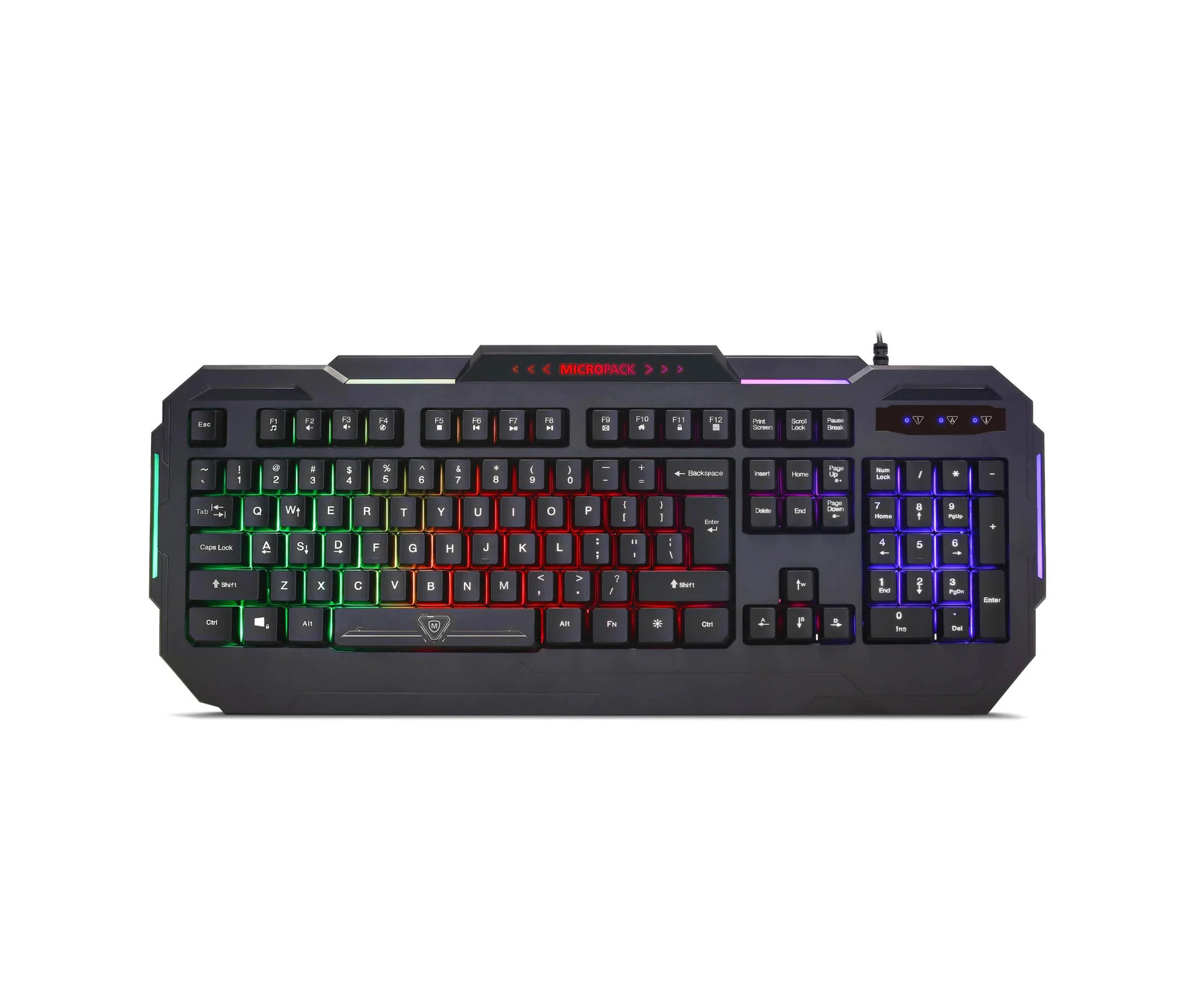 Wired Rainbow Backlit Gaming Keyboard with Splash Proof Design