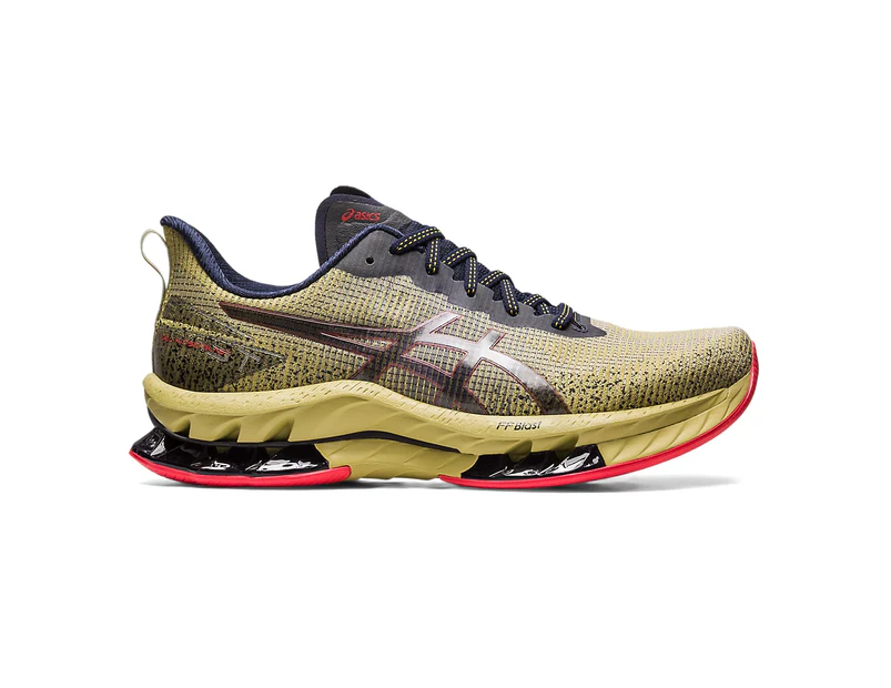 Mens Asics Gel-Kinsei Blast Le 2 Olive Oil/Electric Red Athletic Running Shoes - Olive Oil/Electric Red