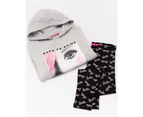 Barbie Girls Hoodie And Leggings Set (Grey/Black/White) - NS6749