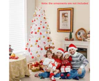 Costway 185CM Pre-Lit Christmas Tree Snow-Flocked Xmas Tree w/383 Tips Artificial Tree 300 Lights 11 Modes Home Party White