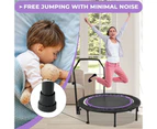 Advwin 48" Foldable Mini Trampoline Rebounder Handrail Fitness Trainer Exercise Home Purple Max Load 200KG