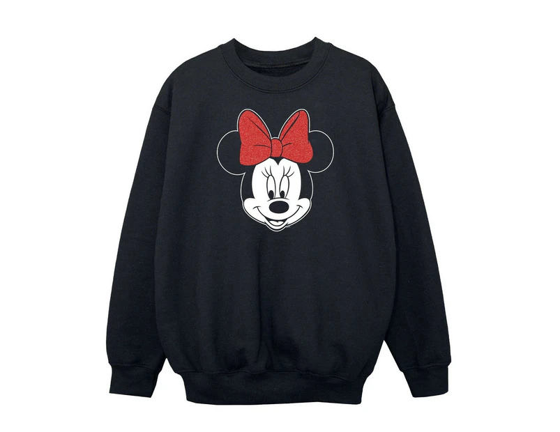 Disney Girls Minnie Mouse Head Sweatshirt (Black) - BI1754