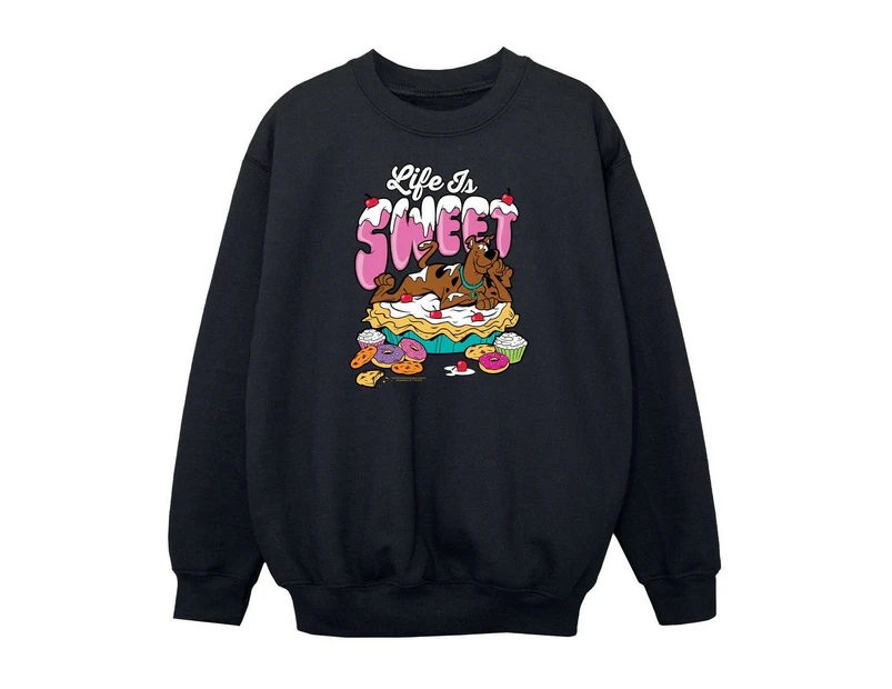 Scooby Doo Girls Life Is Sweet Sweatshirt (Black) - BI1995