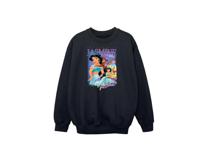 Aladdin Girls Jasmine Montage Sweatshirt (Black) - BI2025