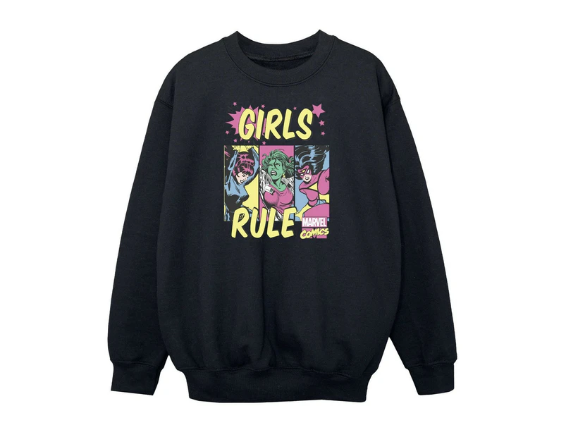Marvel Comics Girls Rule Sweatshirt (Black) - BI2050