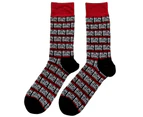 Run DMC Unisex Adult Repeat Logo Socks (Black/Red/White) - RO5165