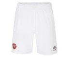 Umbro Childrens/Kids 23/24 Heart Of Midlothian FC Home Shorts (White/Maroon) - UO1740