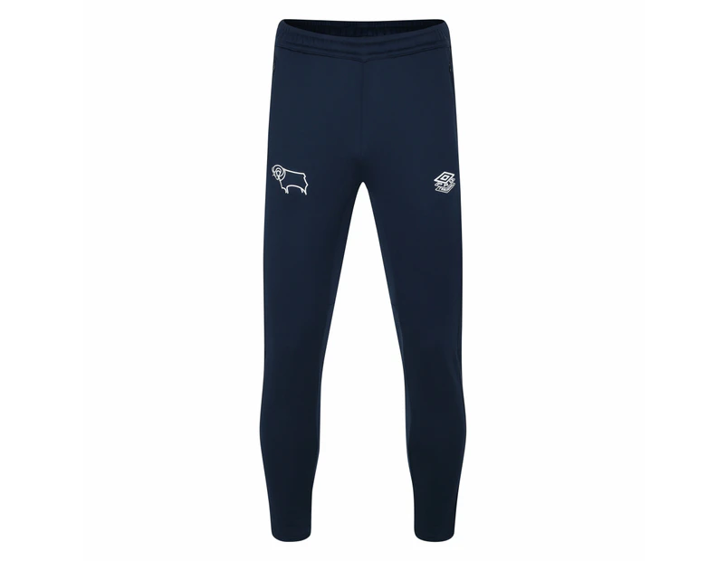 Umbro Mens 23/24 Derby County FC Tapered Tracksuit Bottoms (Dark Navy) - UO1664