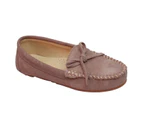 Eastern Counties Leather Womens Suede Moccasins (Plum) - EL161
